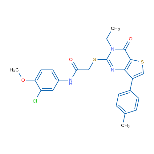 N-(3-Chloro-4-methoxyphenyl)-2-{[3-ethyl-7-(4-methylphenyl)-4-oxo-3H,4H-thieno[3,2-d]pyrimidin-2-yl]sulfanyl}acetamide 1g