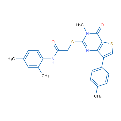 N-(2,4-Dimethylphenyl)-2-{[3-methyl-7-(4-methylphenyl)-4-oxo-3H,4H-thieno[3,2-d]pyrimidin-2-yl]sulfanyl}acetamide 1g