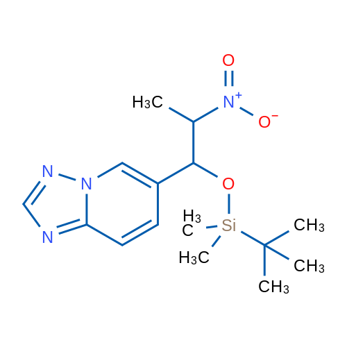 6-(1-((tert-Butyldimethylsilyl)oxy)-2-nitropropyl)-[1,2,4]triazolo[1,5-a]pyridine 1g