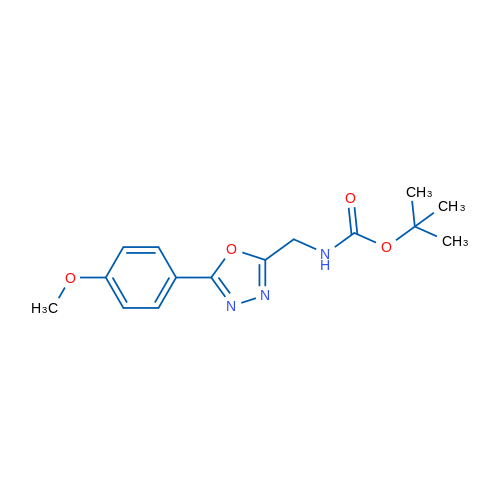 2-tert-Butyloxycarbonylaminomethyl-[5-(4-methoxyphenyl)-[1,3,4]oxadiazole 5g
