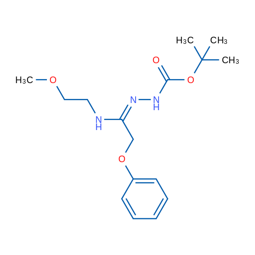tert-Butyl 2-(1-((2-methoxyethyl)amino)-2-phenoxyethylidene)hydrazinecarboxylate 1g