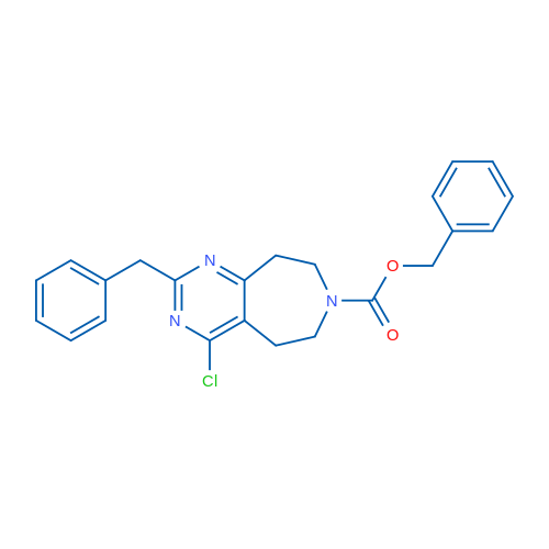 Benzyl 2-benzyl-4-chloro-8,9-dihydro-5H-pyrimido[4,5-d]azepine-7(6H)-carboxylate 250mg