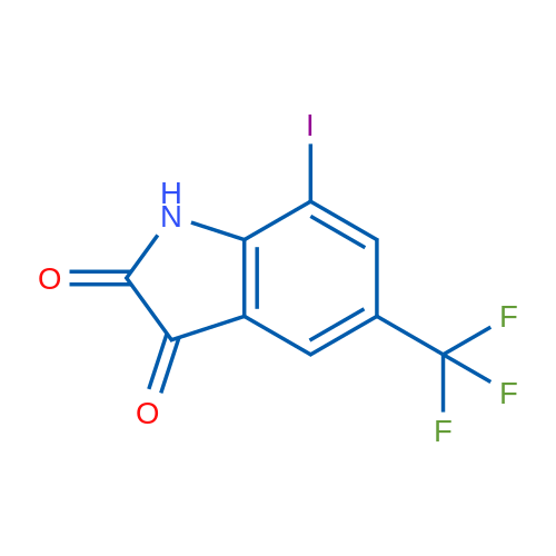 7-Iodo-5-(trifluoromethyl)indoline-2,3-dione 1g