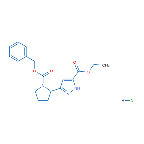 Ethyl 3-{1-[(benzyloxy)carbonyl]pyrrolidin-2-yl}-1H-pyrazole-5-carboxylate hydrochloride 1g
