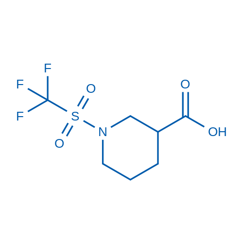 1-((Trifluoromethyl)sulfonyl)piperidine-3-carboxylic acid 100mg