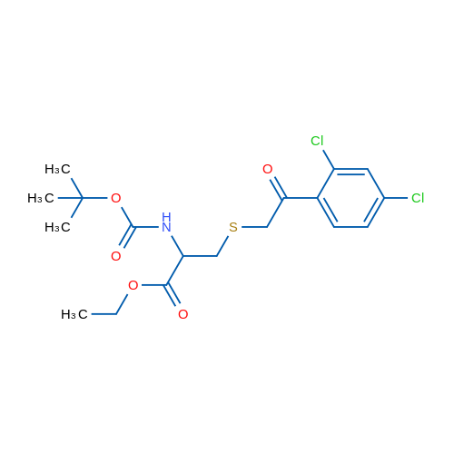 Ethyl 2-{[(tert-butoxy)carbonyl]amino}-3-{[2-(2,4-dichlorophenyl)-2-oxoethyl]sulfanyl}propanoate 1g