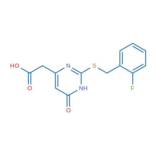 (2-[(2-Fluorobenzyl)thio]-6-oxo-1,6-dihydropyrimidin-4-yl)acetic acid 5g