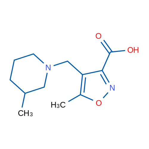 5-Methyl-4-((3-methylpiperidin-1-yl)methyl)isoxazole-3-carboxylic acid 5g