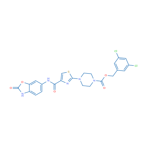 3,5-Dichlorobenzyl 4-(4-((2-oxo-2,3-dihydrobenzo[d]oxazol-6-yl)carbamoyl)thiazol-2-yl)piperazine-1-carboxylate 1g