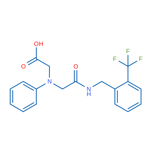2-((2-Oxo-2-((2-(trifluoromethyl)benzyl)amino)ethyl)(phenyl)amino)acetic acid 5g