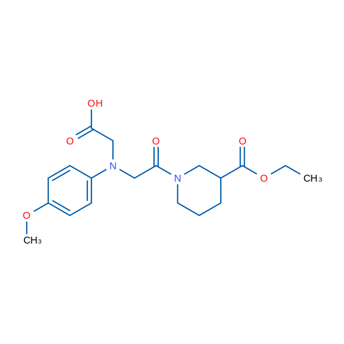 2-((2-(3-(Ethoxycarbonyl)piperidin-1-yl)-2-oxoethyl)(4-methoxyphenyl)amino)acetic acid 1g