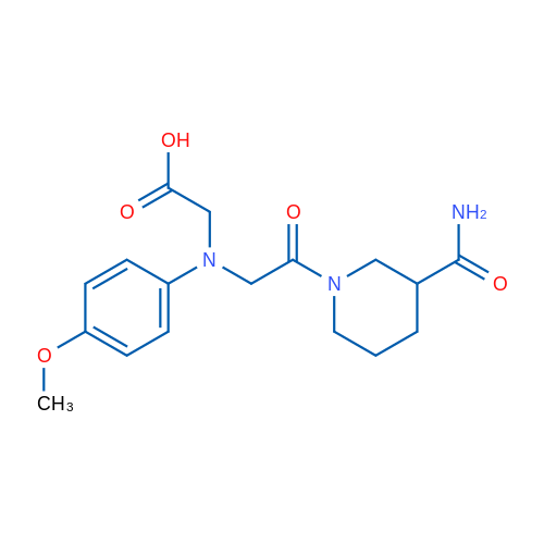 2-((2-(3-Carbamoylpiperidin-1-yl)-2-oxoethyl)(4-methoxyphenyl)amino)acetic acid 5g