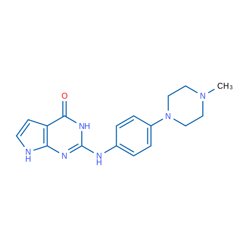 2-((4-(4-Methylpiperazin-1-yl)phenyl)amino)-3H-pyrrolo[2,3-d]pyrimidin-4(7H)-one 1g
