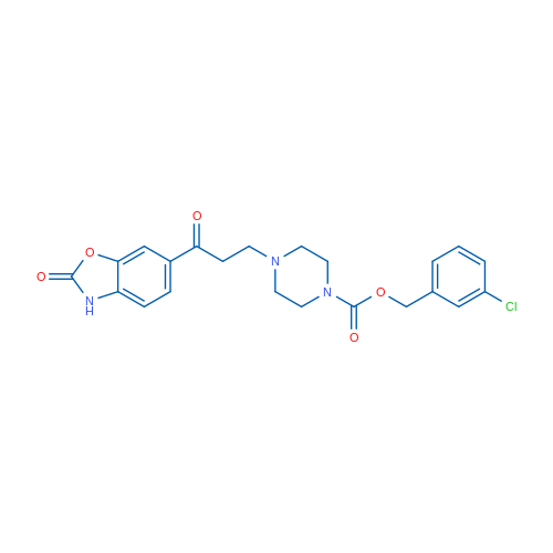 3-Chlorobenzyl 4-(3-oxo-3-(2-oxo-2,3-dihydrobenzo[d]oxazol-6-yl)propyl)piperazine-1-carboxylate 1g