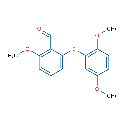 2-(2,5-DImethoxyphenylthio)-6-methoxybenzaldehyde 250mg