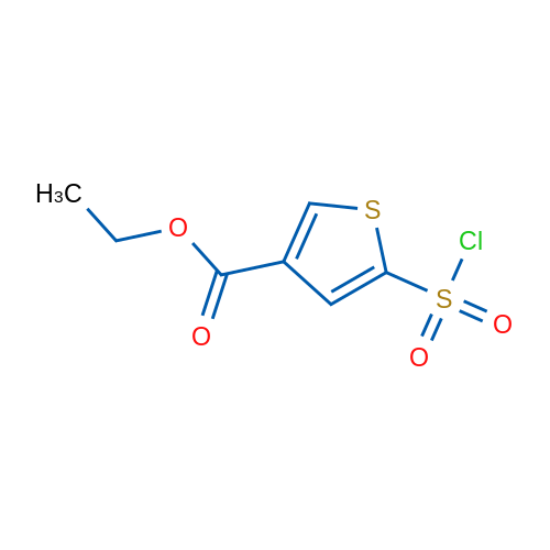 Ethyl 5-(chlorosulfonyl)thiophene-3-carboxylate 250mg