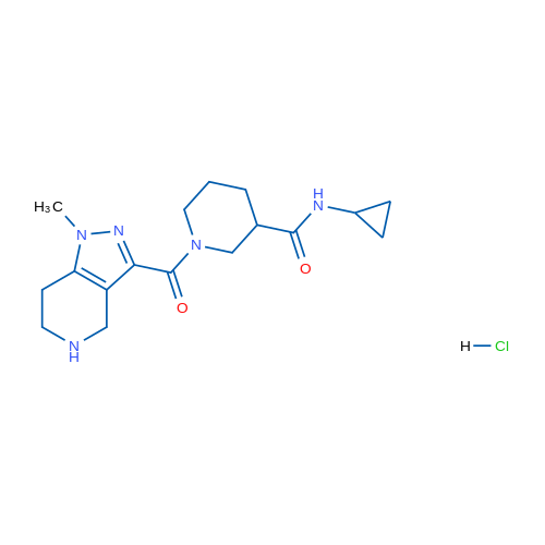 N-Cyclopropyl-1-(1-methyl-4,5,6,7-tetrahydro-1H-pyrazolo[4,3-c]pyridine-3-carbonyl)piperidine-3-carboxamide hydrochloride 5g