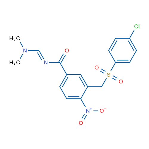 3-[(4-Chlorobenzenesulfonyl)methyl]-N-[(1E)-(dimethylamino)methylidene]-4-nitrobenzamide 1g