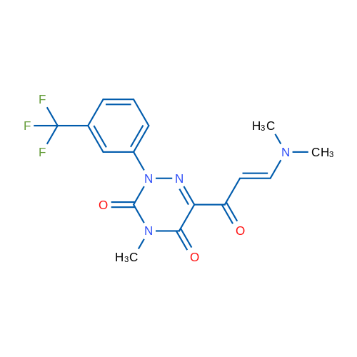 6-[(2E)-3-(Dimethylamino)prop-2-enoyl]-4-methyl-2-[3-(trifluoromethyl)phenyl]-2,3,4,5-tetrahydro-1,2,4-triazine-3,5-dione 1g