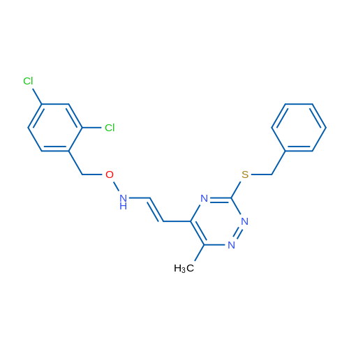 [(E)-2-[3-(Benzylsulfanyl)-6-methyl-1,2,4-triazin-5-yl]ethenyl][(2,4-dichlorophenyl)methoxy]amine 1g