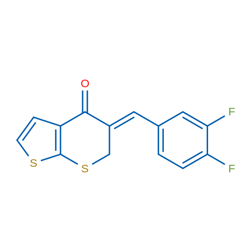 (5Z)-5-[(3,4-Difluorophenyl)methylidene]-4H,5H,6H-thieno[2,3-b]thiopyran-4-one 1g
