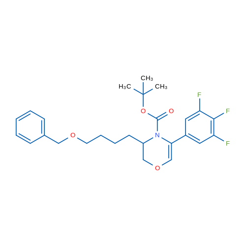 tert-Butyl 3-(4-(benzyloxy)butyl)-5-(3,4,5-trifluorophenyl)-2H-1,4-oxazine-4(3H)-carboxylate 1g