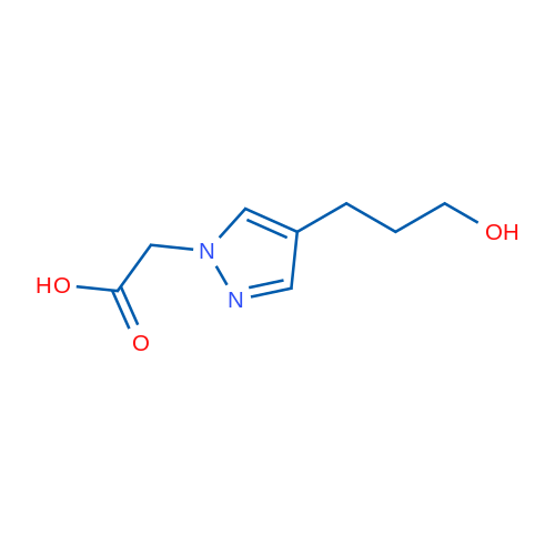 2-[4-(3-Hydroxypropyl)-1H-pyrazol-1-yl]acetic acid 250mg
