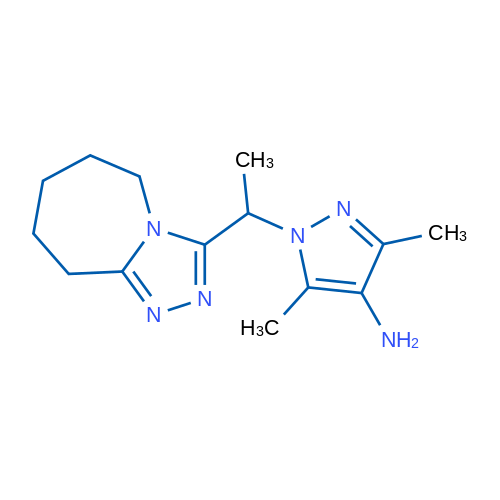 3,5-Dimethyl-1-(1-{5H,6H,7H,8H,9H-[1,2,4]triazolo[4,3-a]azepin-3-yl}ethyl)-1H-pyrazol-4-amine 1g