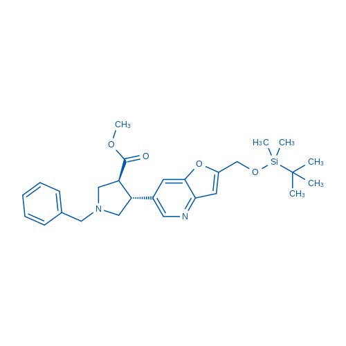 (trans-racemic)-Methyl 1-benzyl-4-(2-((tert-butyldimethylsilyloxy)methyl)furo[3,2-b]pyridin-6-yl)pyr 1g