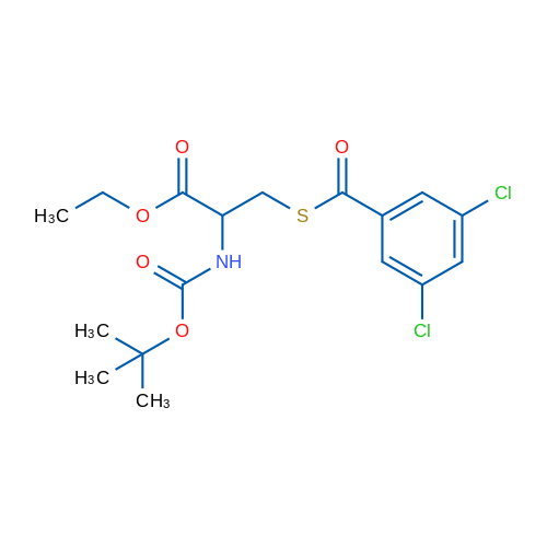 Ethyl 2-{[(tert-butoxy)carbonyl]amino}-3-(3,5-dichlorobenzoylsulfanyl)propanoate 1g