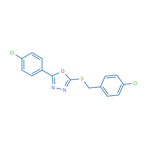 2-((4-Chlorobenzyl)thio)-5-(4-chlorophenyl)-1,3,4-oxadiazole 1g