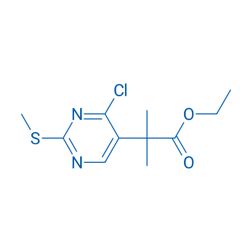 Ethyl 2-(4-chloro-2-(methylthio)pyrimidin-5-yl)-2-methylpropanoate 25mg