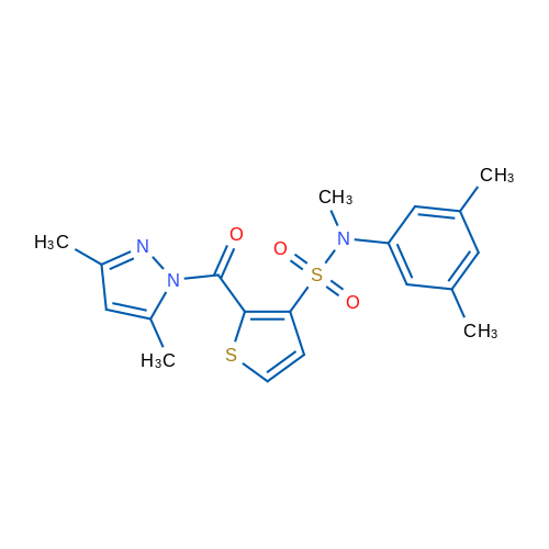 2-(3,5-Dimethyl-1H-pyrazole-1-carbonyl)-N-(3,5-dimethylphenyl)-N-methylthiophene-3-sulfonamide 1g
