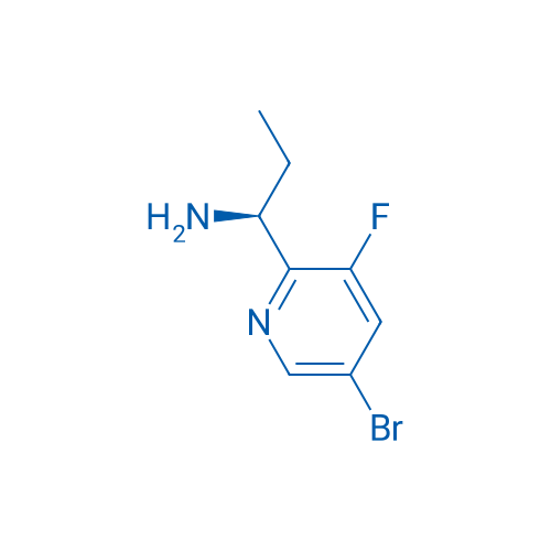 (1S)-1-(5-bromo-3-fluoro(2-pyridyl))propylamine 250mg