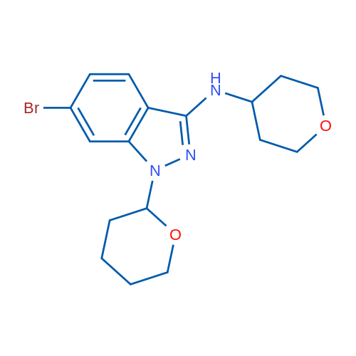 6-Bromo-1-(tetrahydro-2H-pyran-2-yl)-N-(tetrahydro-2H-pyran-4-yl)-1H-indazol-3-amine 1g