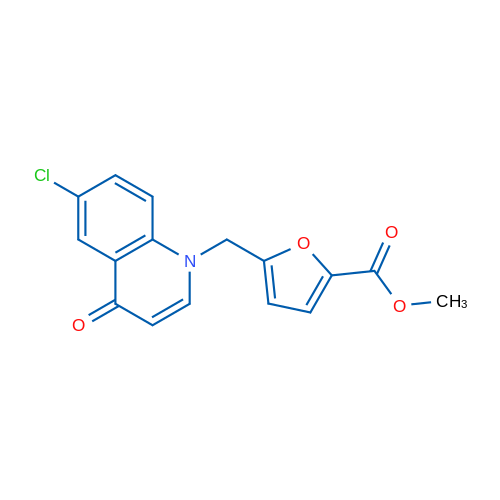 Methyl 5-((6-chloro-4-oxoquinolin-1(4H)-yl)methyl)furan-2-carboxylate 1g