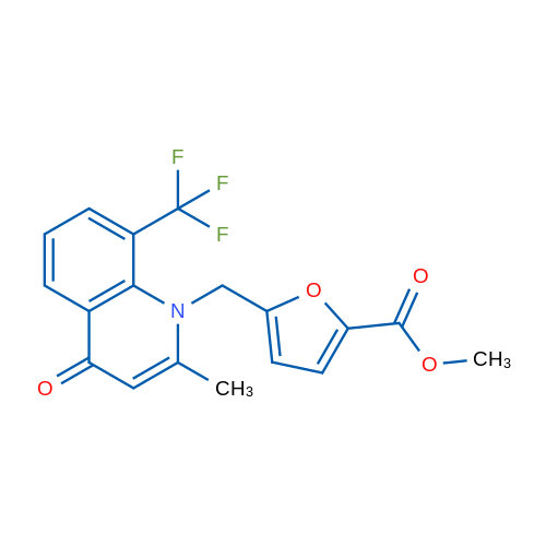 Methyl 5-((2-methyl-4-oxo-8-(trifluoromethyl)quinolin-1(4H)-yl)methyl)furan-2-carboxylate 1g