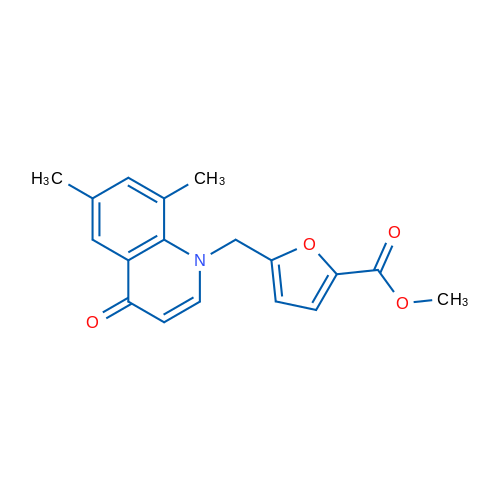 Methyl 5-((6,8-dimethyl-4-oxoquinolin-1(4H)-yl)methyl)furan-2-carboxylate 1g