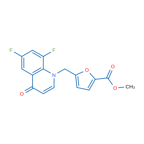 Methyl 5-((6,8-difluoro-4-oxoquinolin-1(4H)-yl)methyl)furan-2-carboxylate 1g