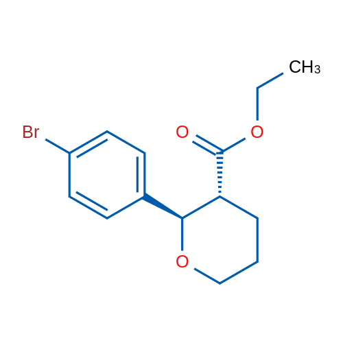 (2R,3R)-Ethyl 2-(4-bromophenyl)tetrahydro-2H-pyran-3-carboxylate 250mg
