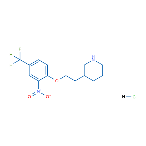 3-(2-(2-Nitro-4-(trifluoromethyl)phenoxy)ethyl)piperidine hydrochloride 5g