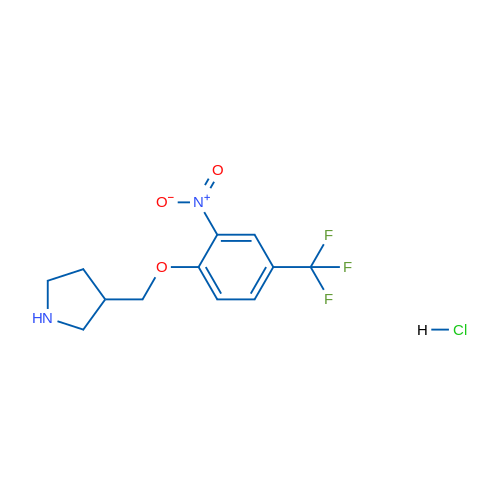 3-((2-Nitro-4-(trifluoromethyl)phenoxy)methyl)pyrrolidine hydrochloride 1g