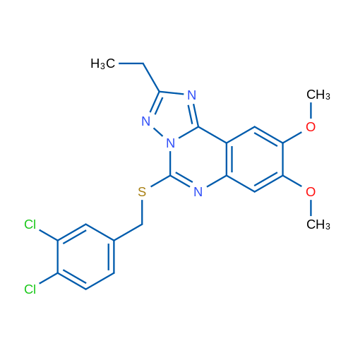 5-{[(3,4-dichlorophenyl)methyl]sulfanyl}-2-ethyl-8,9-dimethoxy-[1,2,4]triazolo[1,5-c]quinazoline 1g