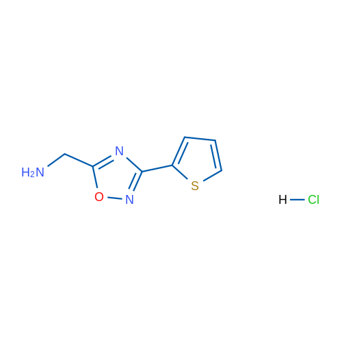 (3-(thiophen-2-yl)-1,2,4-oxadiazol-5-yl)methanamine hydrochloride 250mg
