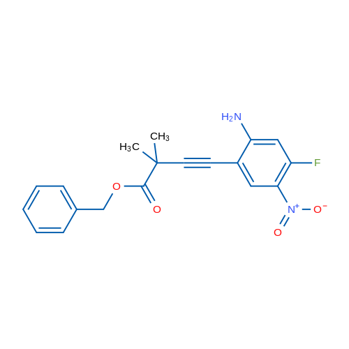 Benzyl 4-(2-amino-4-fluoro-5-nitrophenyl)-2,2-dimethylbut-3-ynoate 1g