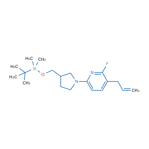 3-Allyl-6-(3-((tert-butyldimethylsilyloxy)methyl)-pyrrolidin-1-yl)-2-fluoropyridine 1g