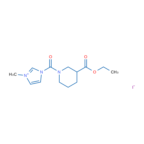1-[3-(Ethoxycarbonyl)piperidine-1-carbonyl]-3-methyl-1H-imidazol-3-ium iodide 1g