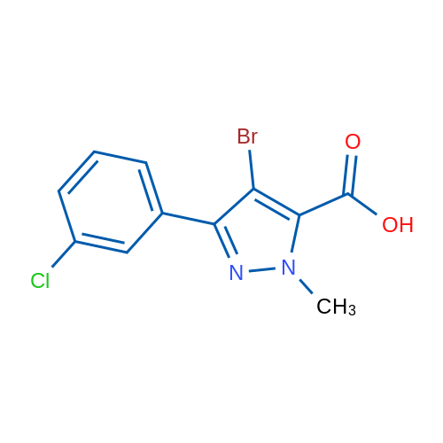 4-Bromo-3-(3-chlorophenyl)-1-methyl-1H-pyrazole-5-carboxylic acid 5g