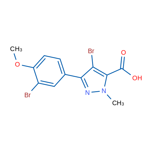 4-Bromo-3-(3-bromo-4-methoxyphenyl)-1-methyl-1H-pyrazole-5-carboxylic acid 1g