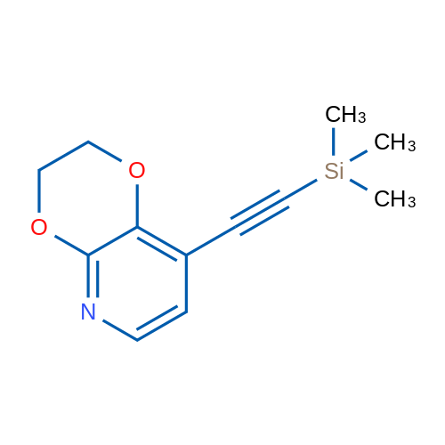 8-((Trimethylsilyl)ethynyl)-2,3-dihydro-[1,4]dioxino[2,3-b]pyridine 1g